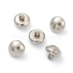 Tarnish Resistant 201 Stainless Steel Buttons, Round, Stainless Steel Color, 5.5x6mm, Hole: 1.2mm(STAS-G245-16)