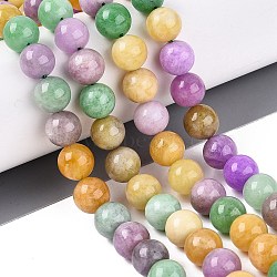Natural Quartz Beads Strands, Dyed, Smooth Round, Mixed Color, 10~10.5mm, Hole: 1.2~1.4mm, about 38~40pcs/strand, 14.96~15.35 inch(38~39cm)(G-N363-10mm-03)