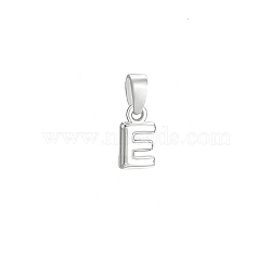 Brass Charms, Long-Lasting Plated, Rack Plating, Cadmium Free & Lead Free, Letter E, 9.5x6x2mm, Hole: 5x2.5mm(KK-C053-04S-E)