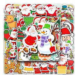 50Pcs Christmas PVC Self Adhesive Stickers, Waterproof Decals for Water Bottle, Helmet, Luggage, Mixed Shapes, 55~85mm(XMAS-PW0001-187)