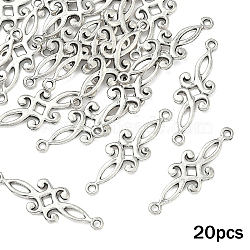 20Pcs Tibetan Style Alloy Connector Charms, Flower Links, Antique Silver, 29x9mm(FIND-YW0010-45AS)