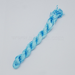 Nylon Thread, Nylon Jewelry Cord for Custom Woven Bracelets Making, Deep Sky Blue, 1mm, about 26m/bundle, 10bundles/bag, about 284.34 Yards(260m)/Bag.(NWIR-R002-1mm-17)