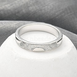 304 Stainless Steel Sun Shin Finger Ring for Women, Stainless Steel Color, 4mm, Inner Diameter: 18mm(RJEW-B109-04P)