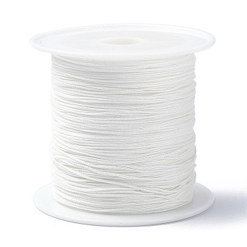 Nylon Chinese Knot Cord, Nylon Jewelry Cord for Jewelry Making, White, 0.4mm, about 28~30m/roll
