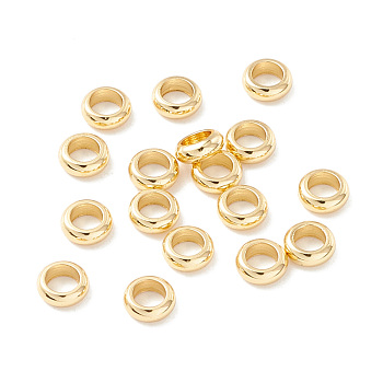201 Stainless Steel Spacer Beads, Flat Round/Ring, Real 18K Gold Plated, 5x2mm, Hole: 3.5mm