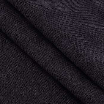 Corduroy Kintted Rib Fabric, for Clothing Accessories, Black, 100x155x0.05cm