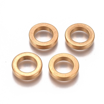 304 Stainless Steel Beads, Ring, Golden, 10x2mm, Hole: 6.5mm