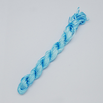 Nylon Thread, Nylon Jewelry Cord for Custom Woven Bracelets Making, Deep Sky Blue, 1mm, about 26.24 yards(24m)/bundle, 10bundles/bag, about 262.46 yards(240m)/bag