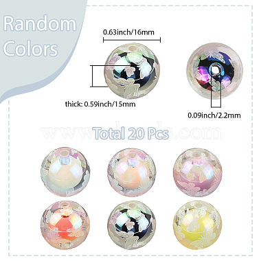 20Pcs UV Plating Acrylic Printed Beads(TACR-SC0001-46A)-2