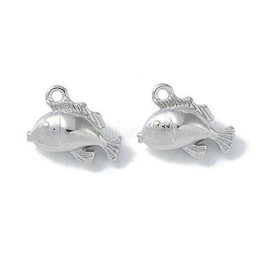 Real Platinum Plated Fish Brass Pendants