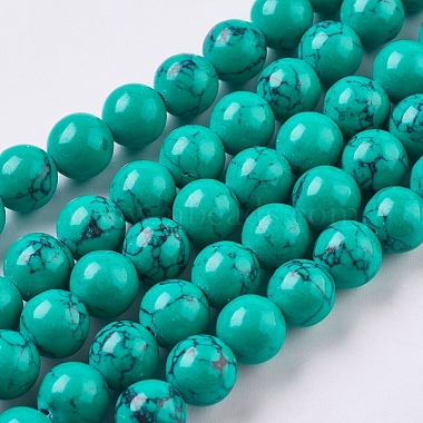 8mm DarkCyan Round Synthetic Turquoise Beads