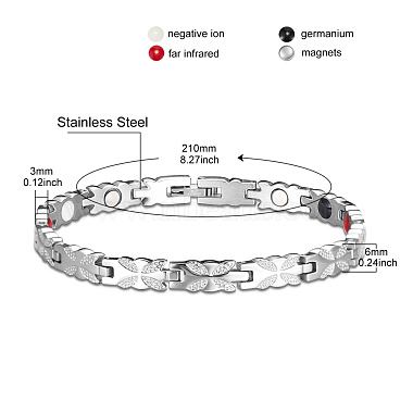 SHEGRACE Stainless Steel Panther Chain Watch Band Bracelets(JB679A)-3