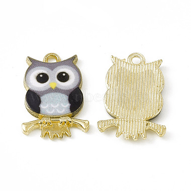 Golden Black Owl Alloy Pendants