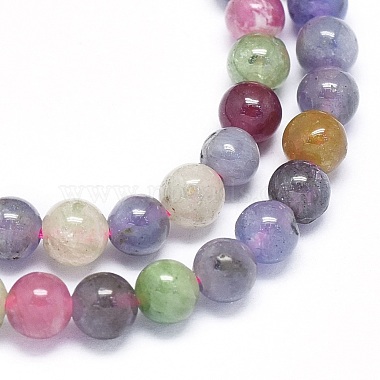 Natural Tanzanite Stone & Tourmaline Beads Strands(G-O180-10-4mm)-3