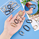 Elite 18Pcs 9 Colors Alloy Spring Gate Rings(AJEW-PH0018-14)-3