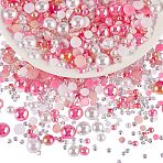 60g Resin patch multi size mixed pearl patch DIY jewelry accessories(2 bags), Pink, 9.8mm(JX586A)