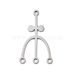 Christmas 201 Stainless Steel Pendants, Flower, 29x17x1mm, Hole: 1.8mm(STAS-C156-01H-P)