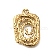 PVD Vacuum Plating 201 Stainless Steel Pendants, Real 18K Gold Plated, Rectangle, 23x16x2mm, Hole: 1.4mm(STAS-C111-01A-G)