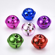 Iron Bell Pendants, Bell with Star, Mixed Color, 30x35mm, Hole: 8x4mm(X-IFIN-S702-07)