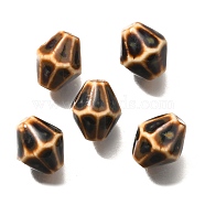 Handmade Porcelain Beads, Rhombus, Coconut Brown, 11.5x10mm, Hole: 2mm(PORC-H013-01-06)