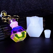 DIY Wishing Bottle Silicone Molds, Quicksand Molds, Resin Casting Molds, for UV Resin, Epoxy Resin Craft Making, Pentagon, 5.05x4.25x2.5cm & 1.7x1.8mm, Hole: 8~20mm(X-DIY-M049-01E)