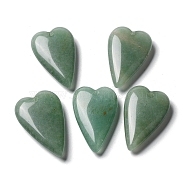 Natural Green Aventurine Pendants, Love Heart Charms, 38.5~39.5x25~25.5x9mm, Hole: 1.8mm(G-D087-02F)