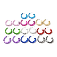 Ring Acrylic Stud Earrings, Half Hoop Earrings with 316 Surgical Stainless Steel Pins, Mixed Color, 39.5x7mm(EJEW-P251-33)