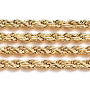 3.28 Feet Handmade Ion Plating(IP) 304 Stainless Steel Rope Chains, Unwelded, Golden, 3mm(X-STAS-P203-F03)