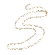 Brass Cable Chain Necklace for Men Women, Golden, 17.32 inch(44cm)(NJEW-JN03820)