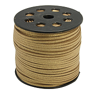 Glitter Powder Faux Suede Cord, Faux Suede Lace, Tan, 3mm, 100yards/roll(300 feet/roll)(LW-D001-1001)