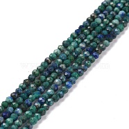 Natural Chrysocolla & Lapis Lazuli Beads Strands, Faceted, Round, 2mm, Hole: 0.6mm, about 190pcs/strand, 15.24''(38.7~39.4cm)(G-D463-08A)