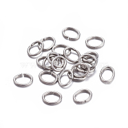 304 Stainless Steel Open Jump Rings, Oval, Stainless Steel Color, 22 Gauge, 4.5x3.5x0.6mm, Inner Diameter: 3x2mm, about 434pcs/10g(X-STAS-F221-40P-J)