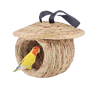 Straw Hanging Villa Bird House, for Home Decoration, Tan, 290mm(HJEW-WH0007-07)