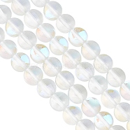 2 Strands Synthetic Moonstone Beads Strands, Round, 8mm, Hole: 1mm, about 48pcs/strand, 14.57~15.35 inch(37~39cm)(G-GO0001-25B)