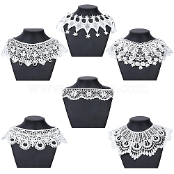 6Pcs 6 Styles Polyester Embroidery Lace Collar, Neckline Trim, DIY Garment Accessories, White, 220~500x64~440x1~2mm, 1pc/style(AJEW-CY0002-84)