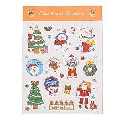 Christmas Theme Paper Sticker, Self-Adhesive Paper Gift Tag Stickers, for Party, Decorative Presents, Orange, 150x110x0.1mm, paster: 17~47x12~35mm(AJEW-Q151-02F)