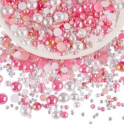 60g Resin patch multi size mixed pearl patch DIY jewelry accessories(2 bags), Pink, 9.8mm(JX586A)