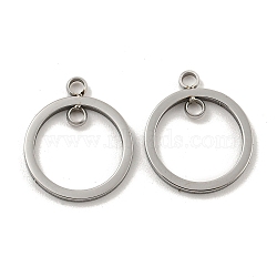 Non-Tarnish 304 Stainless Steel Connector Charms, Ring Link, Stainless Steel Color, 15x12.5x1mm, Hole: 2mm(STAS-P356-11P)