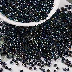 MIYUKI Round Rocailles Beads, Japanese Seed Beads, (RR452) Metallic Dark Blue Iris, 8/0, 3mm, Hole: 1mm, about 2111~2277pcs/50g(SEED-X0055-RR0452)