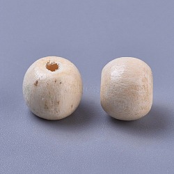 Dyed Natural Wood Beads, Round, Lead Free, Wheat, 10x9mm, Hole: 3mm, about 3000pcs/1000g(WOOD-Q006-10mm-04-LF)