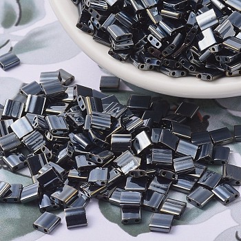 MIYUKI TILA Beads, Japanese Seed Beads, 2-Hole, (TL464) Light Gunmetal, 5x5x1.9mm, Hole: 0.8mm, about 118pcs/10g