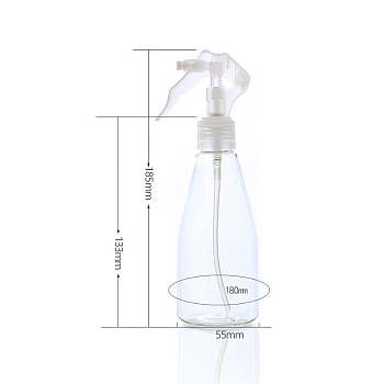 200ml Transparent Empty Spray Bottle, Trigger Refillable Container, Perfume Spray Bottles, White, 18.5cm, bottle(without cap): 13.3x5.5cm, Capacity: 200ml(6.76 fl. oz)