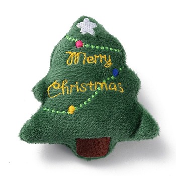 Christmas Theme Wool Cloth Brooches, with Iron Pins, for Backpack Clothes, Christmas Tree, 74.5x73x25mm