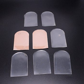 Silicone Heightening Adhesive Insoles Set, U Shape with PU Leather, Mixed Color, 110x65x3.6mm, 8pcs/set