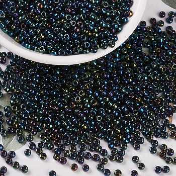 MIYUKI Round Rocailles Beads, Japanese Seed Beads, (RR452) Metallic Dark Blue Iris, 8/0, 3mm, Hole: 1mm, about 2111~2277pcs/50g