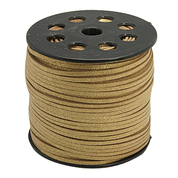 Glitter Powder Faux Suede Cord, Faux Suede Lace, Tan, 3mm, 100yards/roll(300 feet/roll)