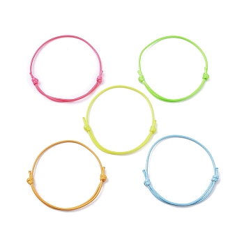 5Pcs 5 Colors Eco-Friendly Korean Waxed Polyester Cord, for Adjustable Bracelet Making, Mixed Color, Inner Diameter: 3-1/8~3-1/4 inch(7.9~8.15cm), 1pc/color