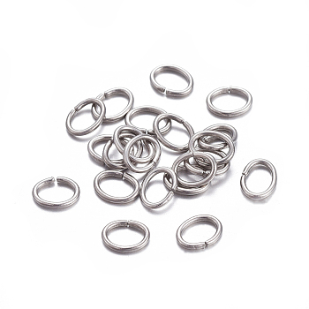 304 Stainless Steel Open Jump Rings, Oval, Stainless Steel Color, 22 Gauge, 4.5x3.5x0.6mm, Inner Diameter: 3x2mm, about 434pcs/10g
