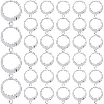 304 Stainless Steel Leverback Earring Findings, with Loop, Stainless Steel Color, 14.5x12x2mm, Hole: 1.2mm, 240Pcs/box