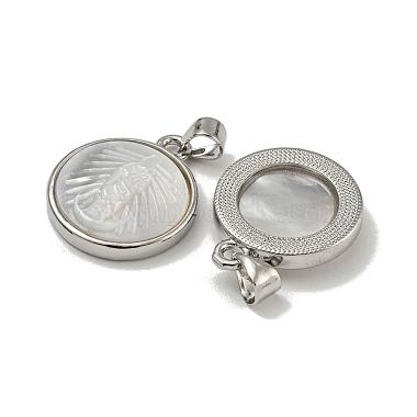 pendentifs en coquillage blanc naturel en laiton plaqué(KK-U025-11P-04)-2